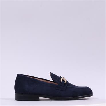 Wonders Classic Link Suede Loafer - Dark Navy Suede